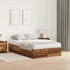 vidaXL Storage Bed Frame Old Wood 120 x 200 cm Engineered Wood