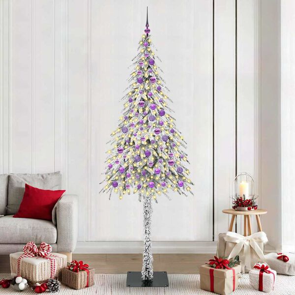 vidaXL Christmas Tree with 300 LEDs White 210 cm PE and Steel