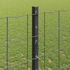 vidaXL Fence with Post Grey 1.2 x 25 m Steel