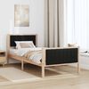 vidaXL Bed frame Brown and black 90 x 200 cm Solid pine wood