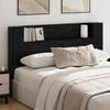 vidaXL Headboard Cabinet with LED Black Oak 160 x 16.5 x 103.5 cm
