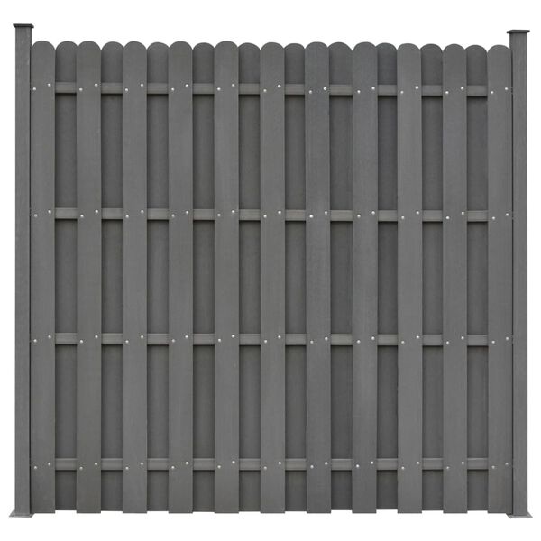 vidaXL Fence Panel with 2 Posts WPC 180x180 cm Grey