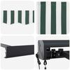 vidaXL Retractable Awning Green and white 350 x 250 cm Fabric, Metal