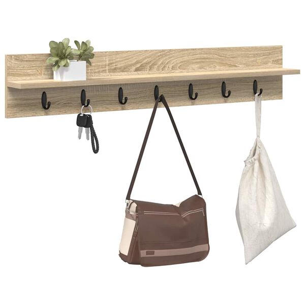 vidaXL Wall-Mounted Coat Rack Sonoma Oak 100 x 10.5 x 18 cm