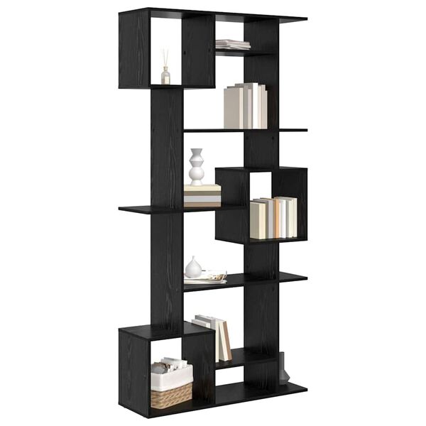 vidaXL Book Cabinet Black Oak 92 x 29 x 188 cm Engineered Wood
