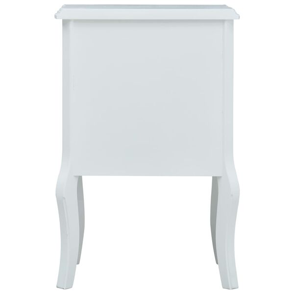 vidaXL Bedside Cabinet White and Grey 43x32x65 cm MDF