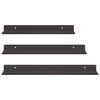 vidaXL Wall Shelf with Shelf Wall-mounted 3 pcs Black 40 x 9 x 2.5 cm