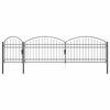 vidaXL Garden Fence Gate with Arched Top ASSEN 500 x 75 cm Steel Grey