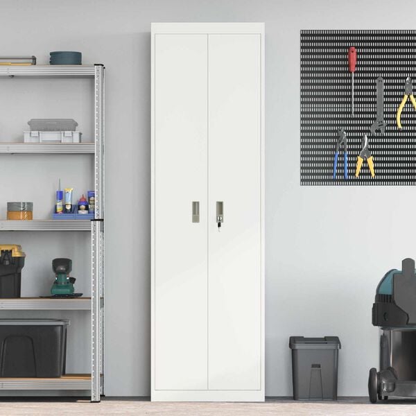 vidaXL Storage Cabinet 2 pcs White 60 x 40 x200 cm Cold-Rolled Steel