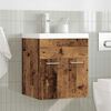 vidaXL Sink Cabinet with Built-in Basin and Faucet Old Wood