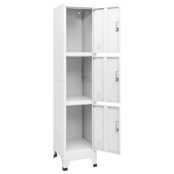 vidaXL Locker Cabinet with 3 Compartments 38x45x180 cm