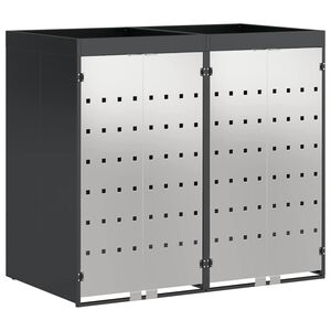 vidaXL Wheelie Bin Storage for 2 Bins Steel Anthracite