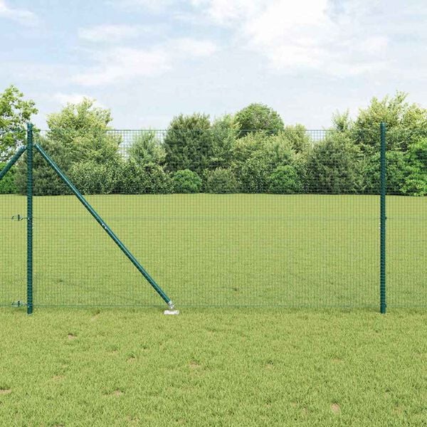 vidaXL Fence Post Green 25 x 1.2 m (19 x 19 mm mesh) Steel and PVC