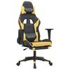 vidaXL Massage Gaming Chair with Footrest Black&Gold Faux Leather