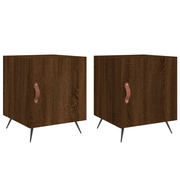 vidaXL Bedside Cabinets 2 pcs Brown Oak 40x40x50 cm Engineered Wood