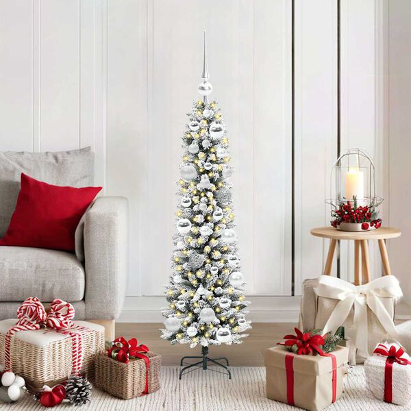 vidaXL Artificial Christmas Tree with 150 LEDs with Stand White 120 cm