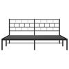 vidaXL Metal Bed Frame without Mattress with Headboard Black 193x203cm
