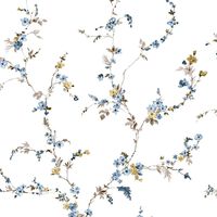 Noordwand Wallpaper Blooming Garden 6 Floral Strands White and Blue