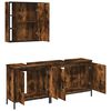 vidaXL 3 Piece Bathroom Cabinet Set Smoked Oak Engineered Wood