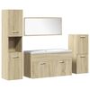 vidaXL 5 Piece Bathroom Furniture Set Sonoma Oak Engineered Wood