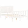vidaXL Bed Frame without Mattress White Small Double Solid Wood Pine