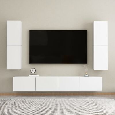 vidaXL TV Cabinets 2 pcs White 30.5x30x110 cm Engineered Wood