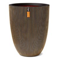 Capi Vase Elegant Groove 34x46 cm Black and Gold