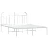 vidaXL Metal Bed Frame without Mattress with Headboard White 140x190cm
