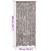 vidaXL Fly Curtain Brown and White 90x200 cm Chenille