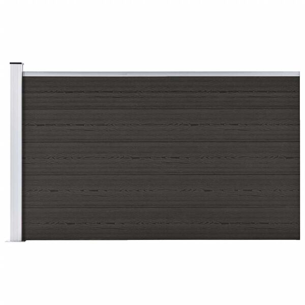 vidaXL Fence Panel WPC 175x105 cm Black