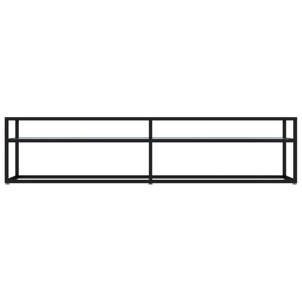 vidaXL TV Cabinet White Marble 180x40x40.5 cm Tempered Glass