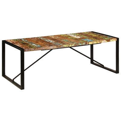 vidaXL Dining Table 220x100x75 cm Solid Reclaimed Wood