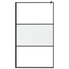 vidaXL Walk-in Shower Wall 115x195 cm Frosted ESG Glass Black