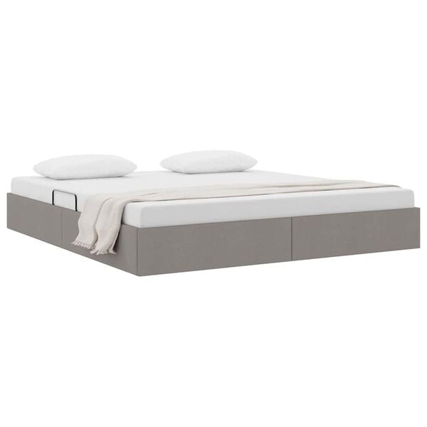 vidaXL Storage Bed with Mattress Taupe 160 x 200 cm Fabric