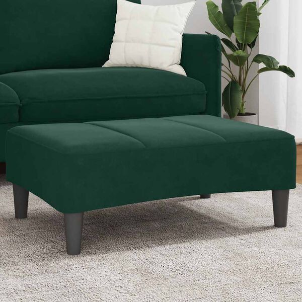 vidaXL Footstool Dark Green 77x55x31 cm Velvet