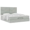 vidaXL Ottoman Bed with Mattresses Light Grey 180x200cm Velvet