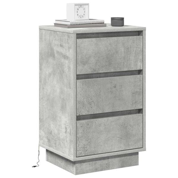 vidaXL Bedside Cabinet Concrete Grey 39 x 34.5 x 65 cm Engineered wood