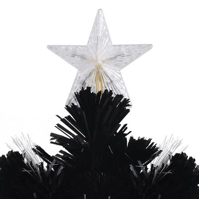vidaXL Christmas Tree with LED Snowflakes Black 240 cm Fibre Optic