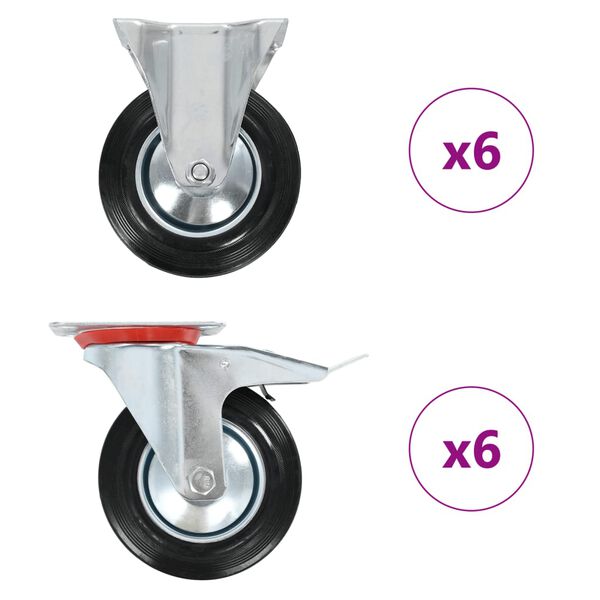 vidaXL 12 pcs Casters 160 mm
