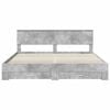 vidaXL Bed Frame Concrete Grey 200 x 200 cm Engineered Wood