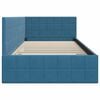 vidaXL Corner Bed Frame with Headboard Blue 90 cm x 190 cm Velvet
