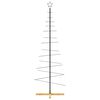 vidaXL Metal Christmas Tree with Wooden Base Black 180 cm