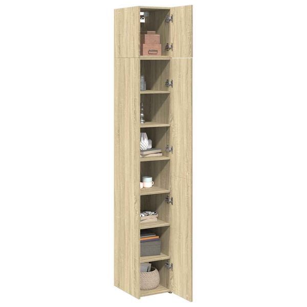 vidaXL Slim Storage Cabinet Sonoma Oak 30x42.5x225 cm Engineered Wood