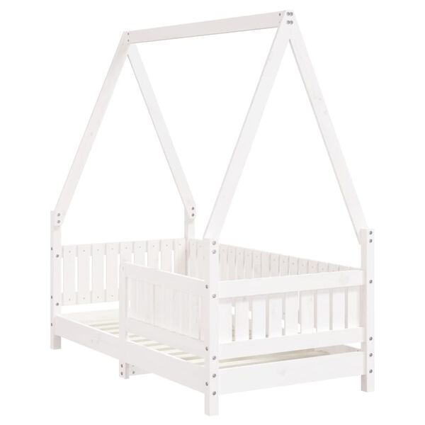 vidaXL Kids Bed Frame White 70x140 cm Solid Wood Pine