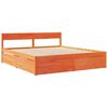 vidaXL Bed with Drawers and Mattress Wax Brown 200x200 cm Solid Wood Pine
