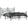 vidaXL Metal Bed Frame without Mattress with Footboard Black 135x190cm