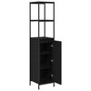 vidaXL Bathroom Cabinet with Shelves Black Oak 36x35x165 cm