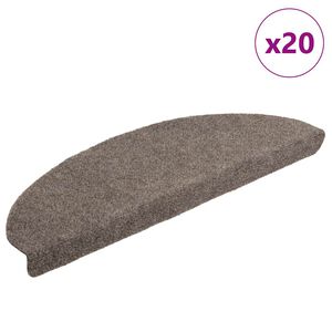 vidaXL Stair Mats Self-adhesive 20 pcs 65x21x4 cm Beige Half Round Large