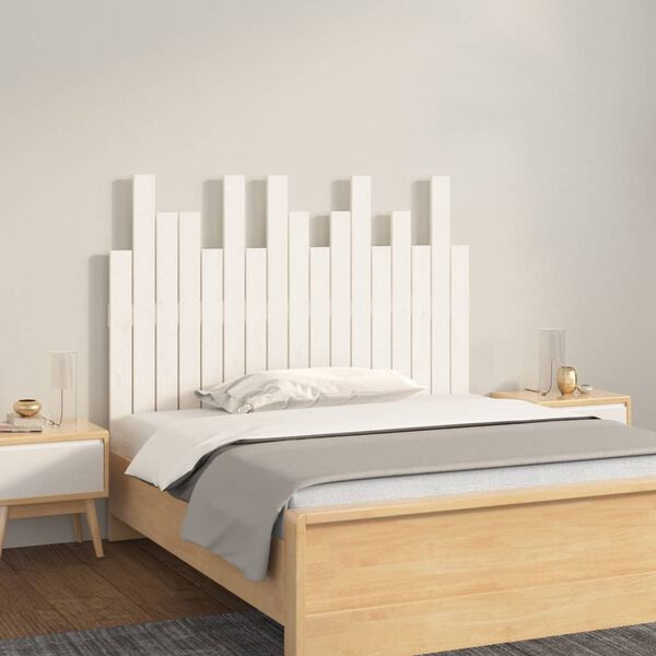 vidaXL Wall Headboard White 108x3x80 cm Solid Wood Pine