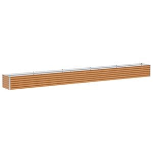 vidaXL Garden Raised Bed Light Brown 485 x 50 x 36 cm Galvanised Steel